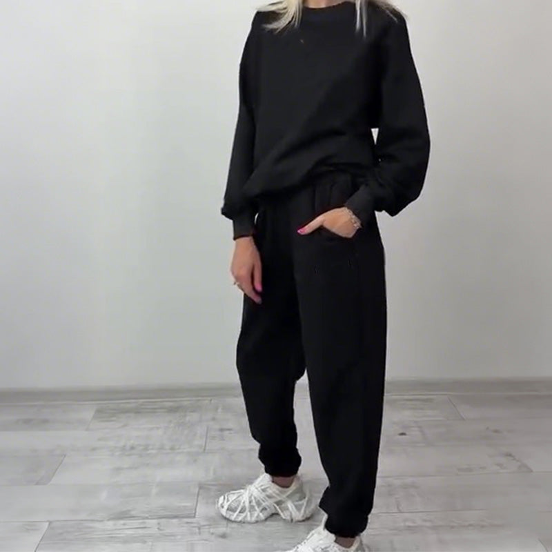 Women's Warm Pullover Top & Pants 2-Piece Set