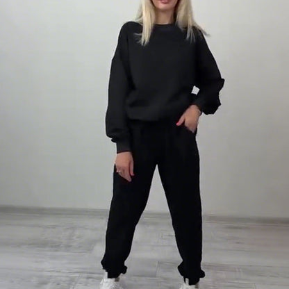 Women's Warm Pullover Top & Pants 2-Piece Set