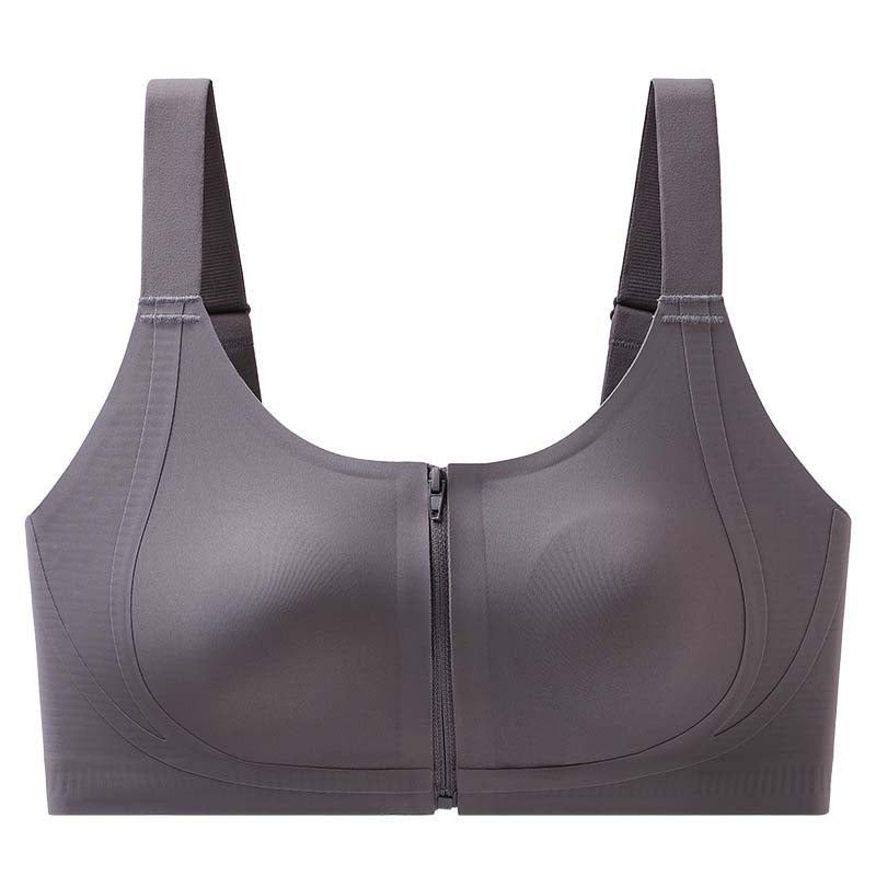 Women's Comfortable Wireless Seamless Zip Front Closure Bra