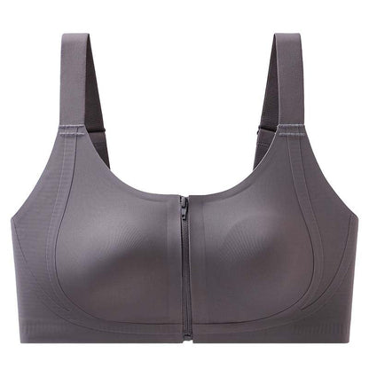 Women's Comfortable Wireless Seamless Zip Front Closure Bra