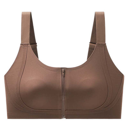 Women's Comfortable Wireless Seamless Zip Front Closure Bra