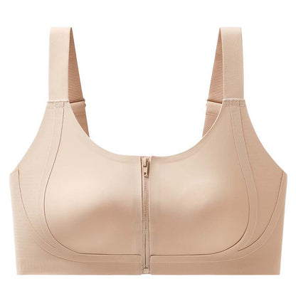 Women's Comfortable Wireless Seamless Zip Front Closure Bra