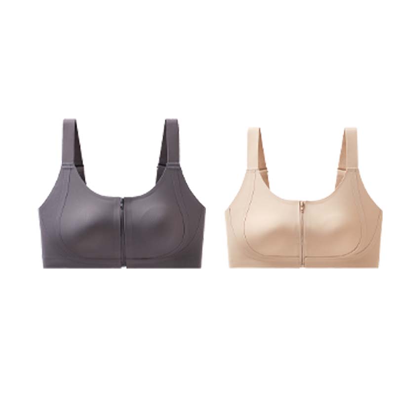 Women's Comfortable Wireless Seamless Zip Front Closure Bra