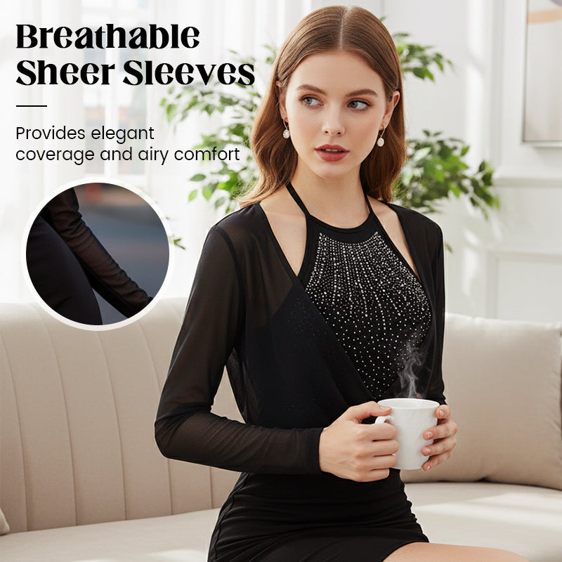 Elegant Shimmering Faux Two-Piece Top