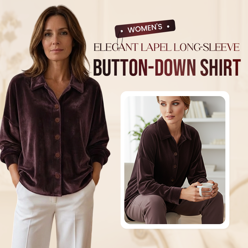 🎁 Hot Sale 50% OFF 🔥Women's Elegant Lapel Long Sleeve Button-Down Shirt