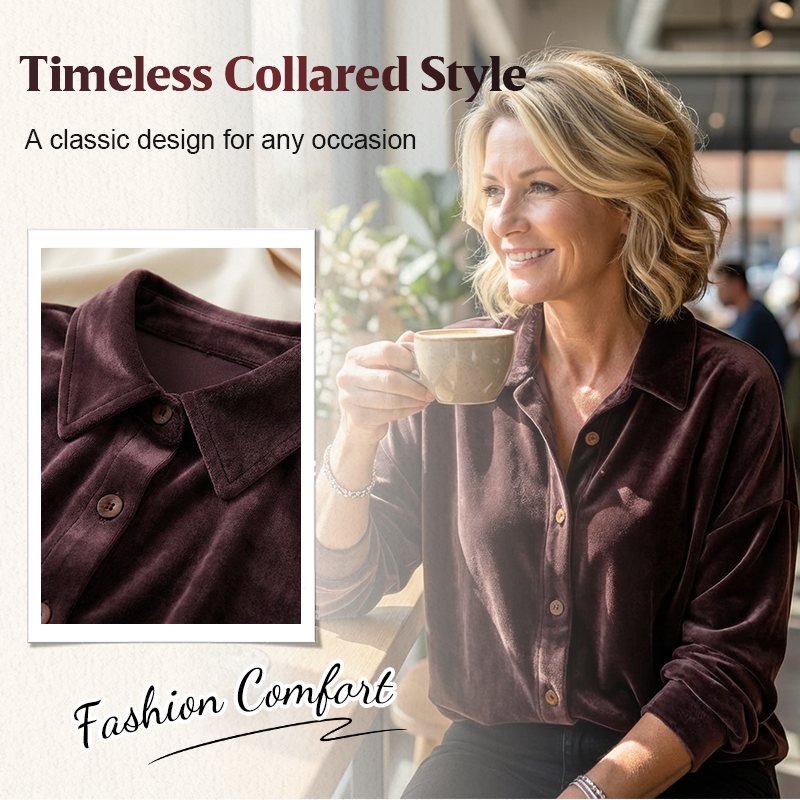 🎁 Hot Sale 50% OFF 🔥Women's Elegant Lapel Long Sleeve Button-Down Shirt