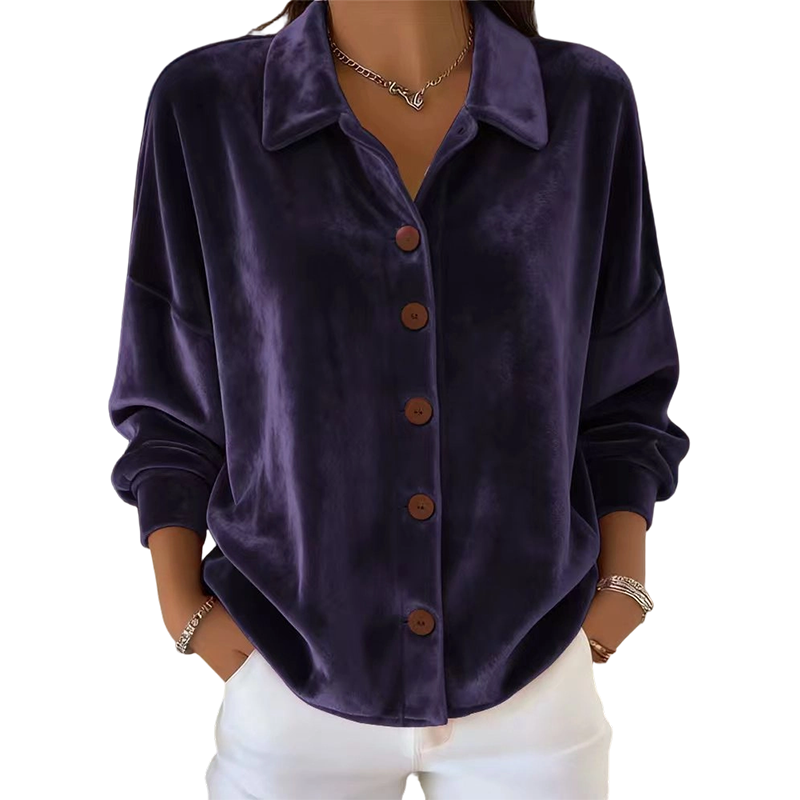 🎁 Hot Sale 50% OFF 🔥Women's Elegant Lapel Long Sleeve Button-Down Shirt