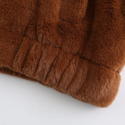 Women’s Faux Fur Cropped Hooded Jacket