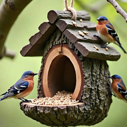 🔥60% OFF! 🐦 2026 NEW ARRIVALS – Outdoor Bird Feeder with Realistic Tree Stump Design | Garden Decor & Wildlife Sanctuary in One! 🌿✨