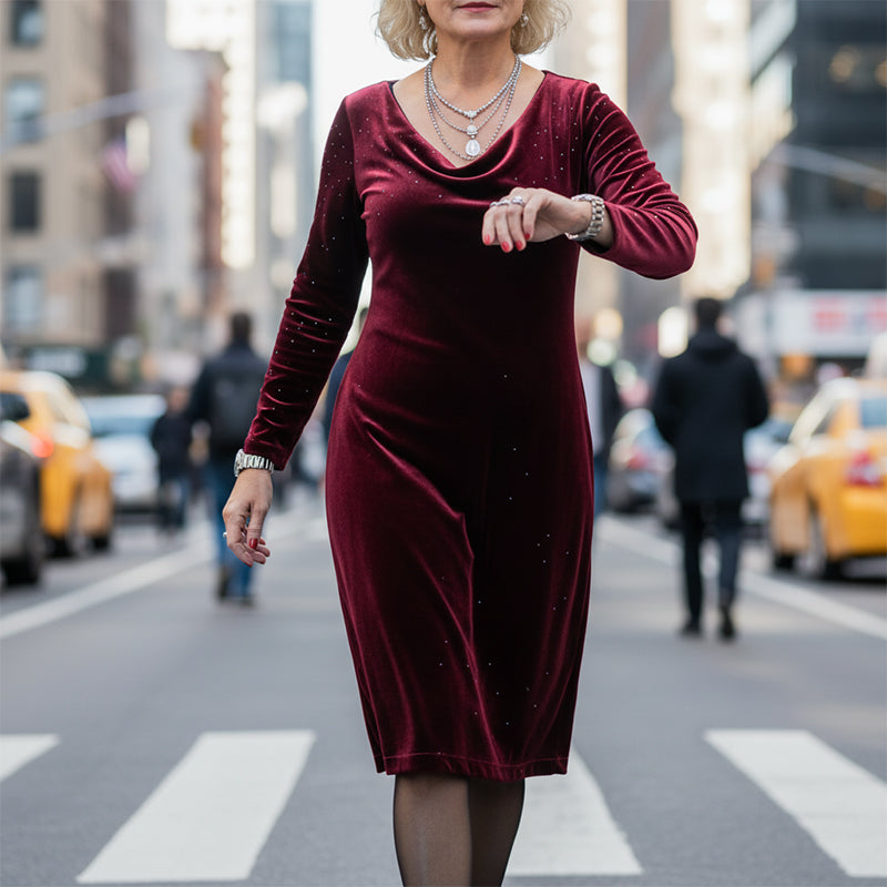 👗Women's Sparkle Long Sleeve Dress✨