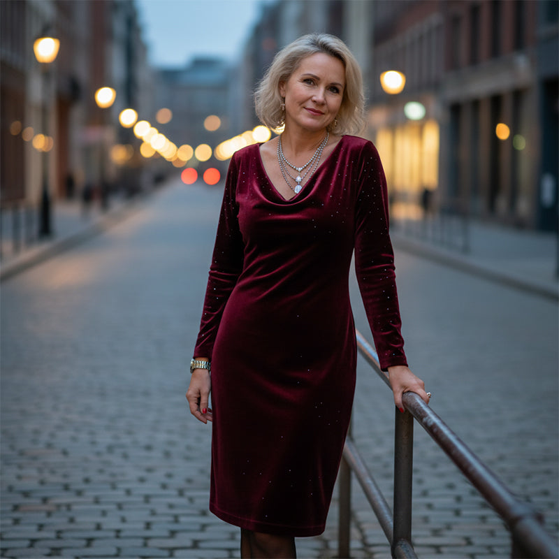 👗Women's Sparkle Long Sleeve Dress✨