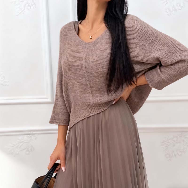 Elegant Knit Sweater & Tulle Skirt Set