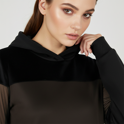 Women's Color-Block Hooded Sweatshirt & Pants 2-Piece Set