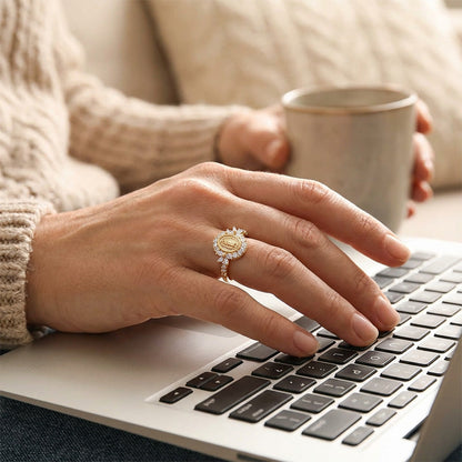 Elegant Virgin Mary Emblem Ring