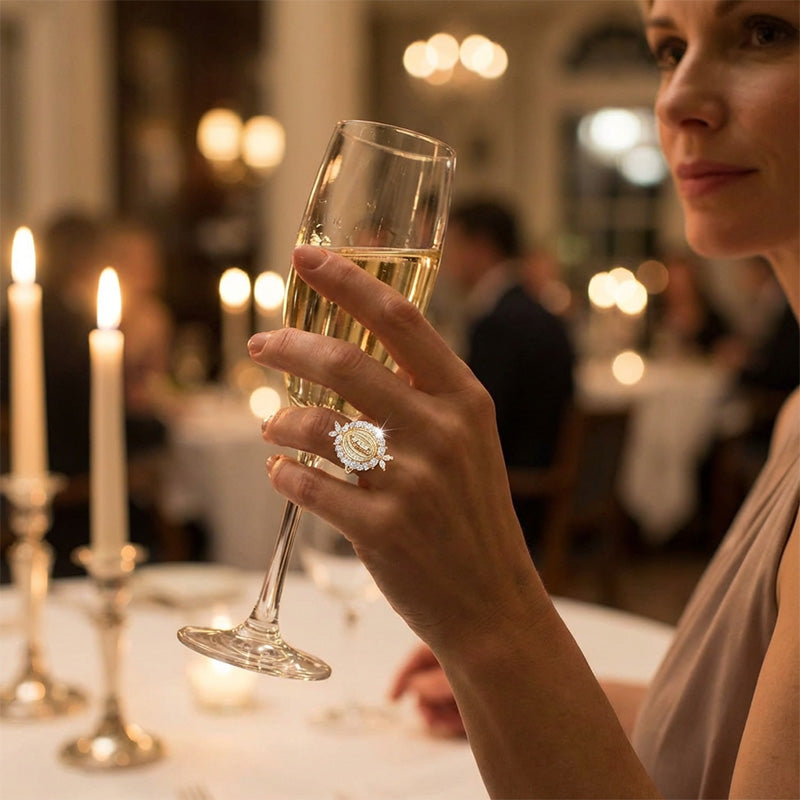 Elegant Virgin Mary Emblem Ring