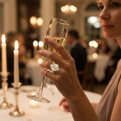 Elegant Virgin Mary Emblem Ring