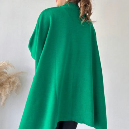 Women's Mock Neck Batwing Sleeves Slit Tops