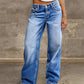 📢📢49%  OFF !! ⏰Effortless Chic Relaxed Fit Wide-Leg Jeans