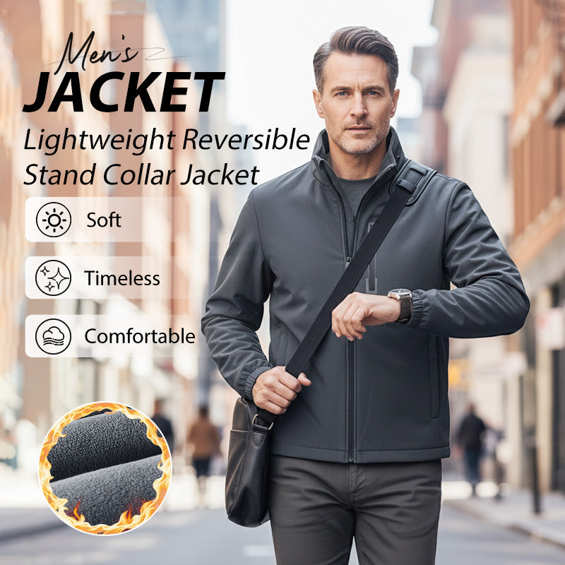Men's Lightweight Reversible Stand Collar Jacket