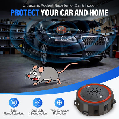 Ultrasonic Rodent Repeller for Car & Indoor