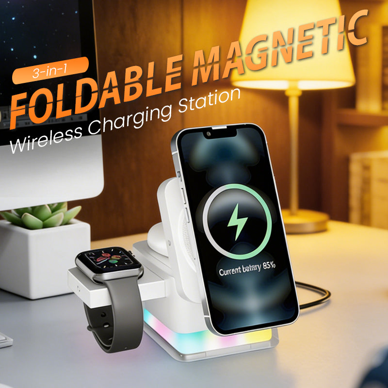 3-in-1 Foldable Magnetic Wireless Charging Station