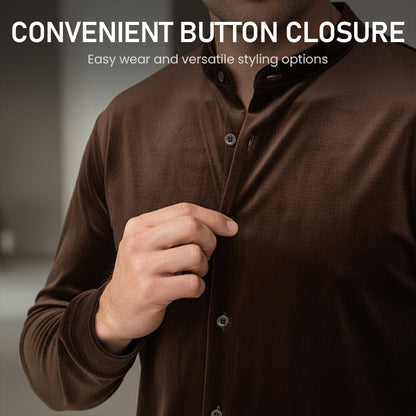 Men's Casual Button-Up Shirt and Pants Set