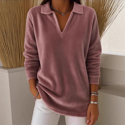 Women's Long Sleeve Casual V-Neck Pullover