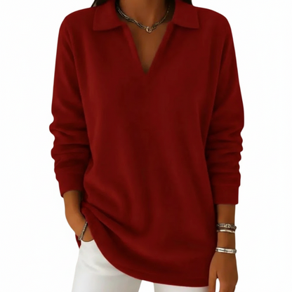 Women's Long Sleeve Casual V-Neck Pullover