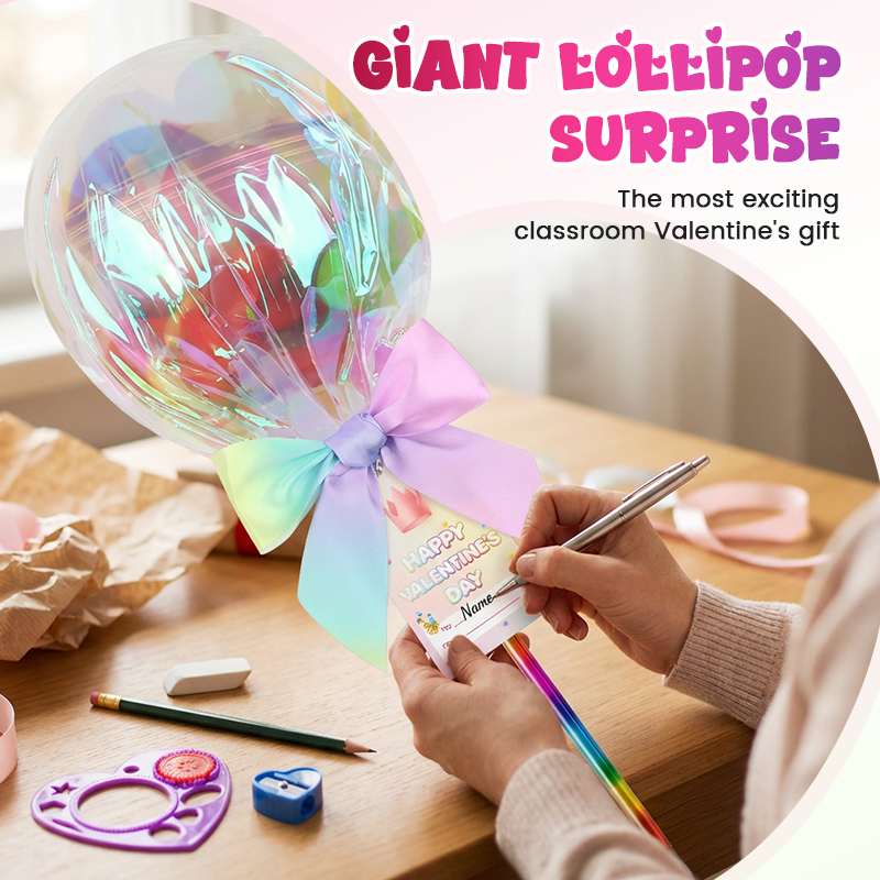 Kids' Giant Rainbow Stationery Set for Valentine's Day