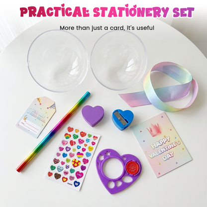 Kids' Giant Rainbow Stationery Set for Valentine's Day