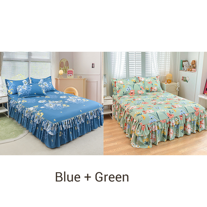 🛏️ 49% OFF NOW! 🎀 3-Piece Ruffled Bed Skirt Set – Elegant Design, Easy Fit & Complete Coverage 🛌