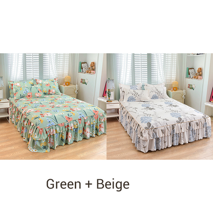🛏️ 49% OFF NOW! 🎀 3-Piece Ruffled Bed Skirt Set – Elegant Design, Easy Fit & Complete Coverage 🛌