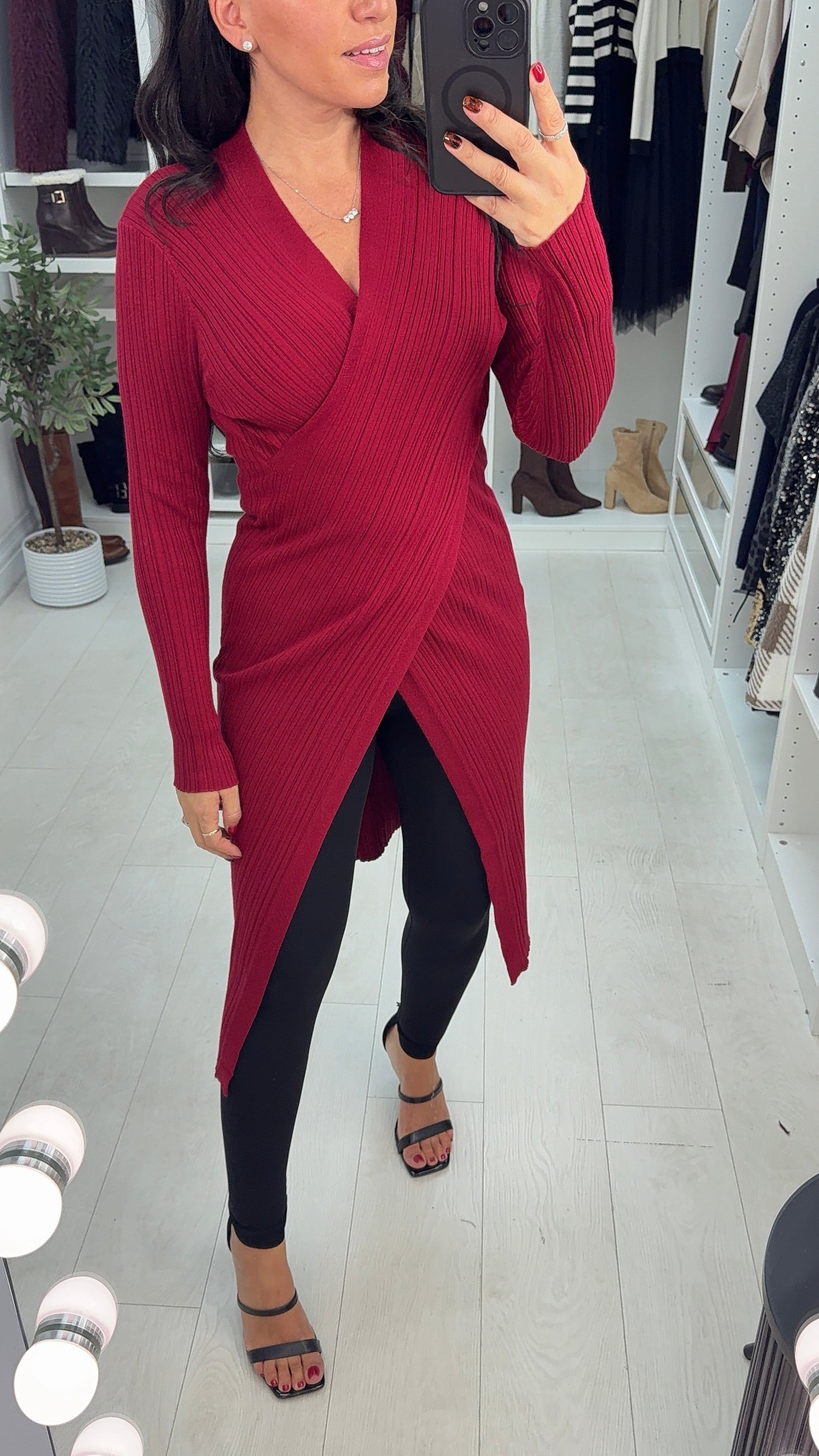 Dayanna Plain Wrap Front Longline Jumper