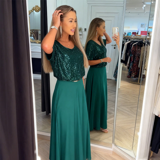 Women's High-Waist A-Line Midi Skirt