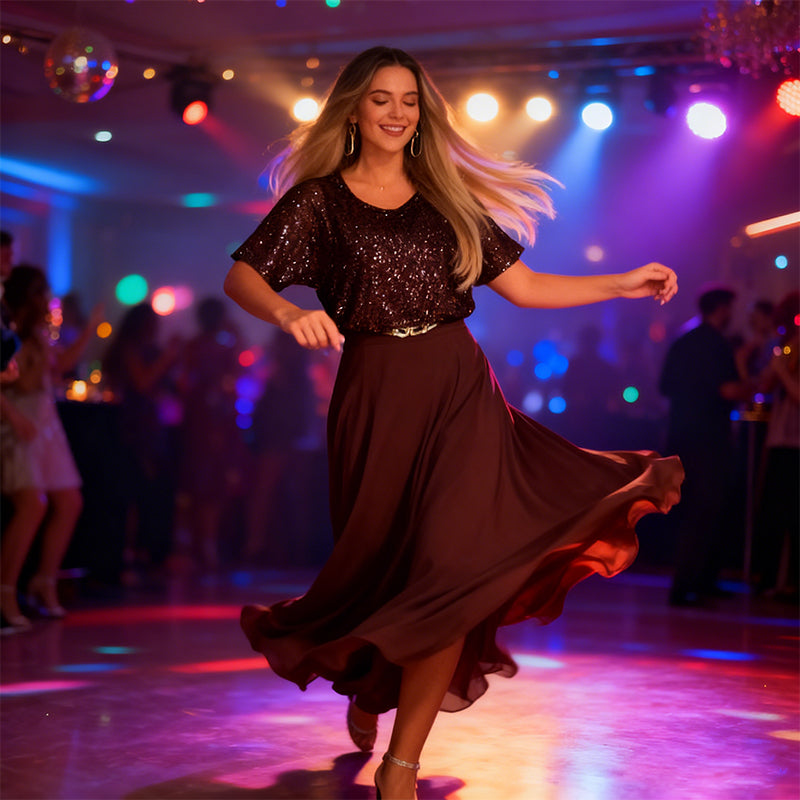 Women's High-Waist A-Line Midi Skirt