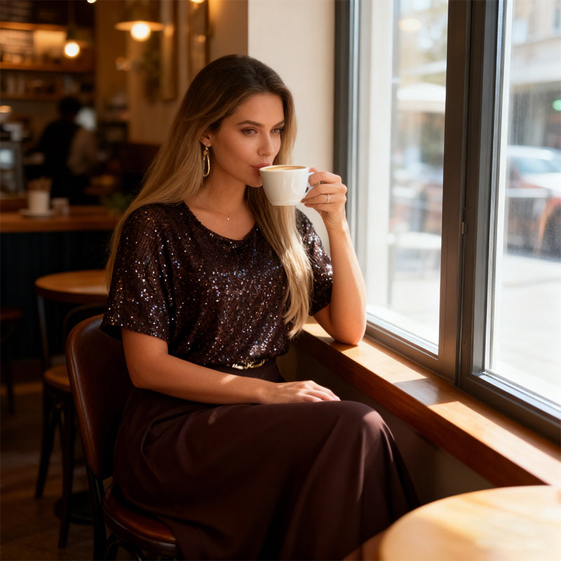 Women's High-Waist A-Line Midi Skirt