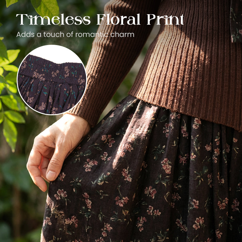 🎁2026 New Arrivals 50% OFF💥Ribbed Knit Top & Floral Maxi Skirt Set