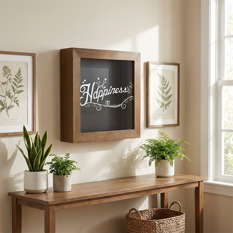 Wooden Wall-Mounted Hidden Storage Frame