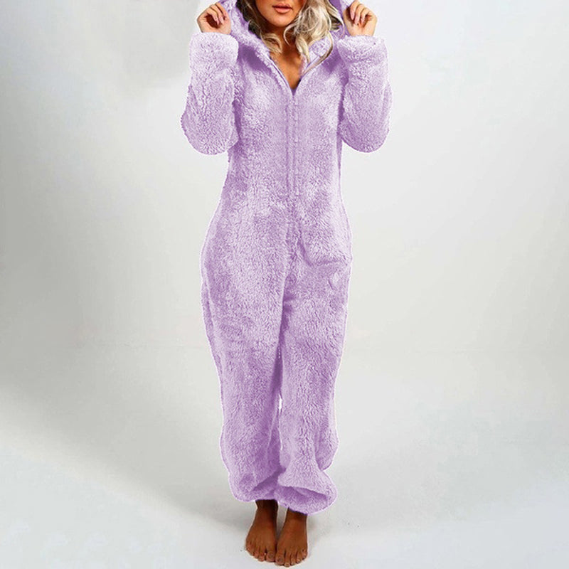 Ultra-Soft Hooded Onesie for Lounging