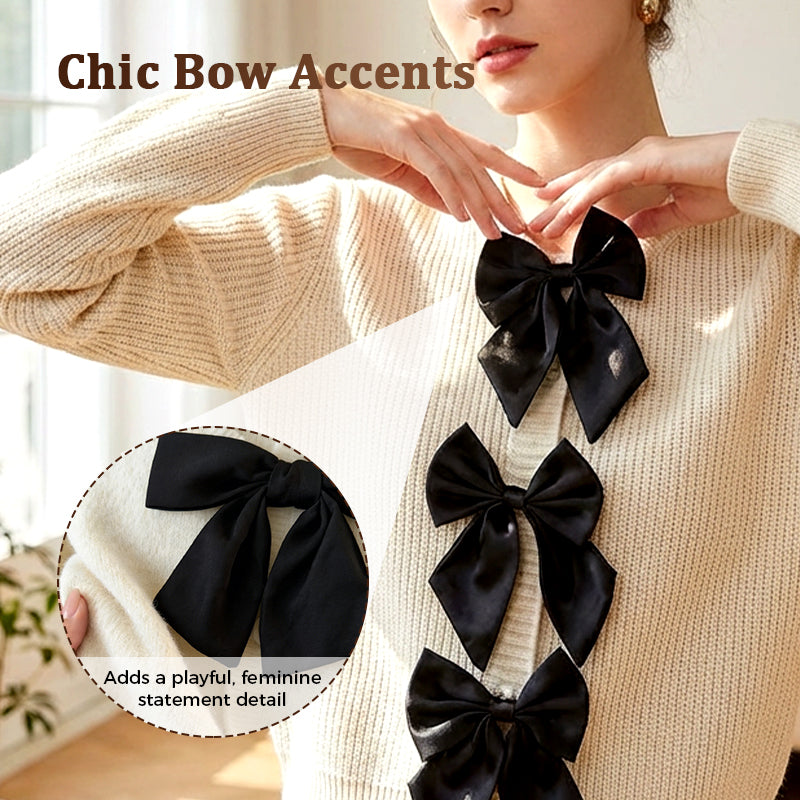 Women's Round Neck Bow-Tie Sweater