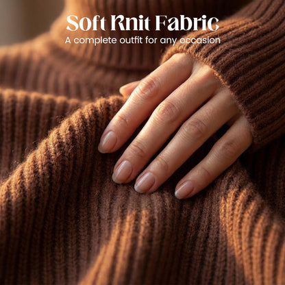 Elegant Turtleneck Slim-Fit Knit Dress