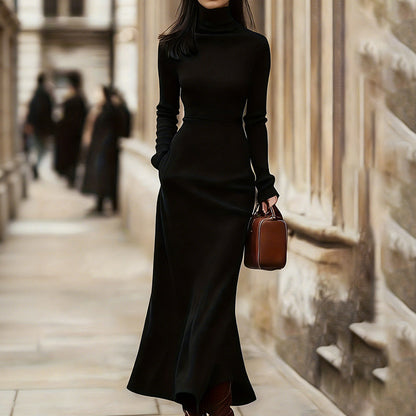 Elegant Turtleneck Slim-Fit Knit Dress