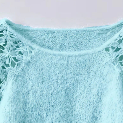 Women's open-shoulder sweater with lace