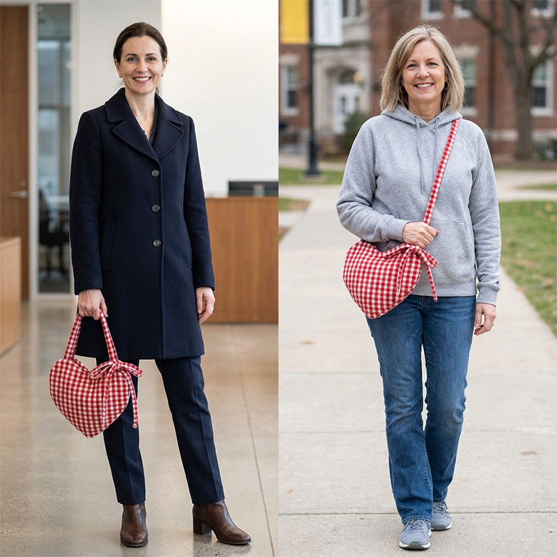 Women's Casual Plaid Heart-Shaped Shoulder Bag