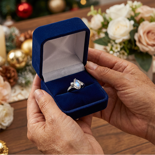 ⏳Limited-time 49% off⏰Geometric Oval Moonstone Ring with Zirconia Accents🌙💍