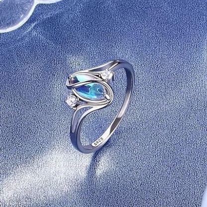 ⏳Limited-time 49% off⏰Geometric Oval Moonstone Ring with Zirconia Accents🌙💍