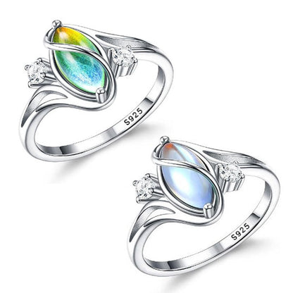 ⏳Limited-time 49% off⏰Geometric Oval Moonstone Ring with Zirconia Accents🌙💍