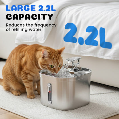 Stainless Steel Quiet & Filtered Pet Water Dispenser