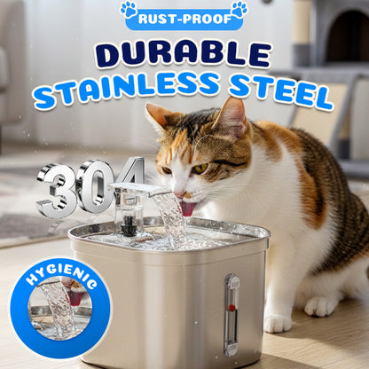 Stainless Steel Quiet & Filtered Pet Water Dispenser
