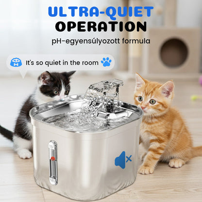 Stainless Steel Quiet & Filtered Pet Water Dispenser
